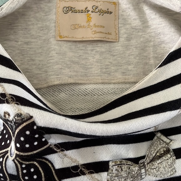 France Lippee Cherie la femme striped Dress with unique print Japan 100% Cotton - Picture 6 of 7